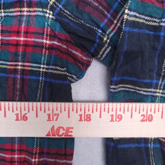 Montfort Tartan Flannel Casual Button Up Shirt Mens Size Medium M Black Red - Picture 8 of 10